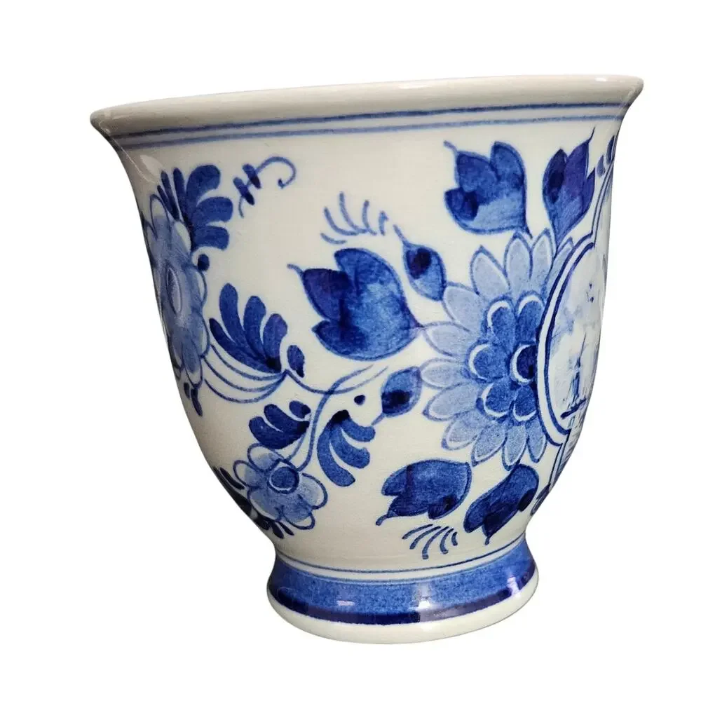 Delft Blue & White Small Teacup Dutch Style Decorative Cup